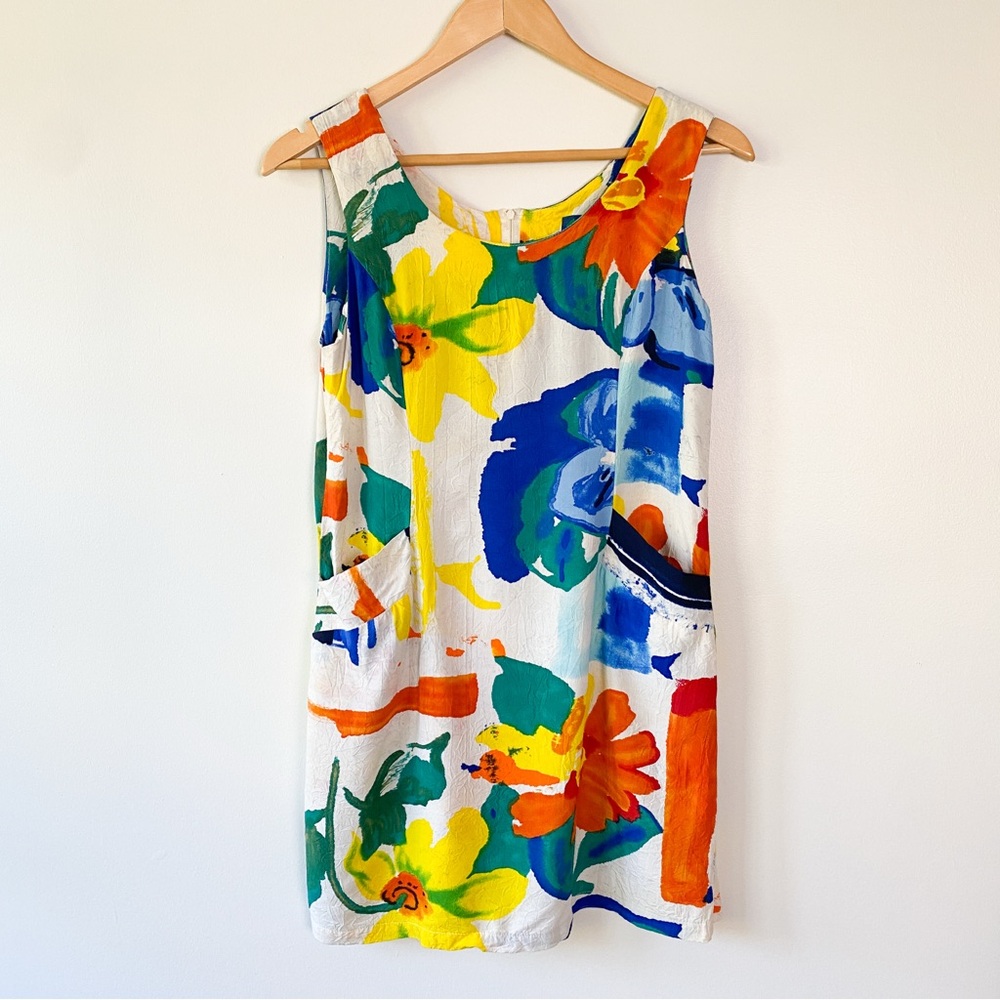 Jams World Floral Mini Dress in White, Yellow, Blue, Green, Orange